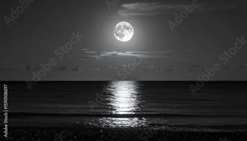 Wallpaper Mural Moonlit night on the beach Torontodigital.ca