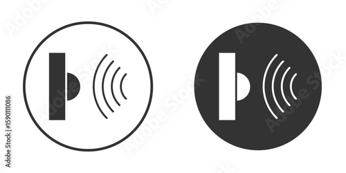Voice control icon vector graphics in black and white color