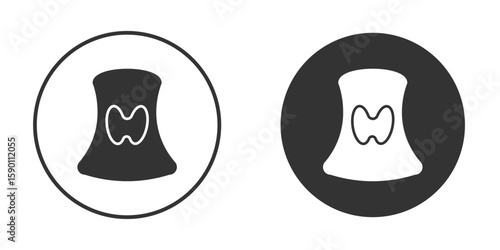 Thyroid icon vector graphics in black and white color