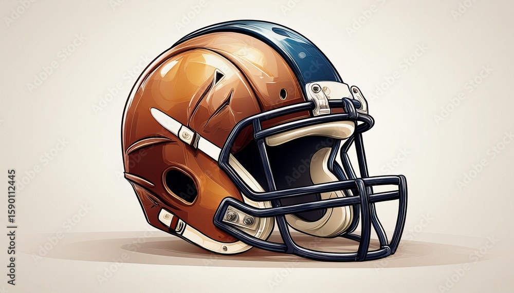 Fototapeta premium simple american football helmet on white background