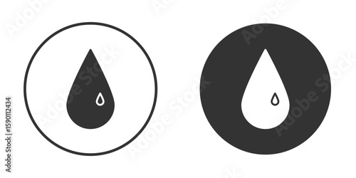 Tear drop icon vector graphics in black and white color