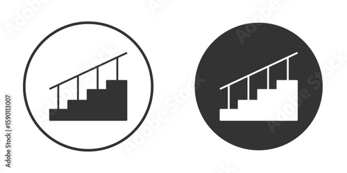 Stairs icon vector graphics in black and white color