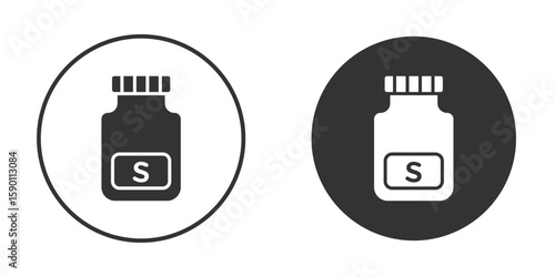 Solvent icon vector graphics in black and white color