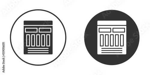 Mood board icon vector graphics in black and white color