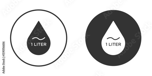 Liter icon vector graphics in black and white color