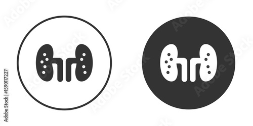Kidney disease icon vector graphics in black and white color