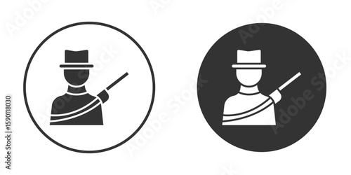 Hunter icon vector graphics in black and white color