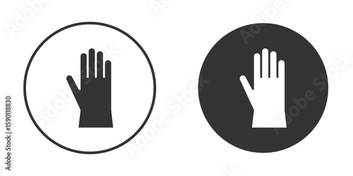 Gloves icon vector graphics in black and white color