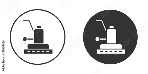 Floor sanding machine icon vector graphics in black and white color