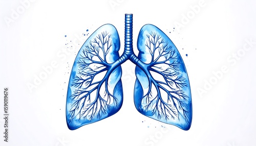 Wallpaper Mural Anatomical illustration of lungs (1) Torontodigital.ca