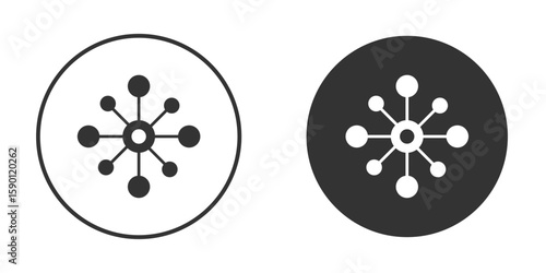 Decentralized icon vector graphics in black and white color