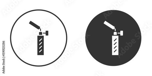 Blowtorch icon vector graphics in black and white color