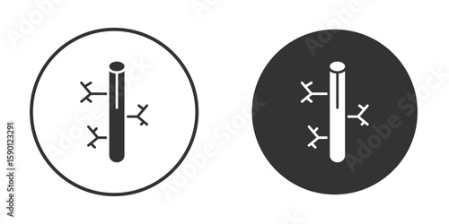 Blood vessel icon vector graphics in black and white color