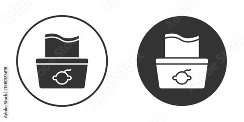 baby wipe icon vector graphics in black and white color