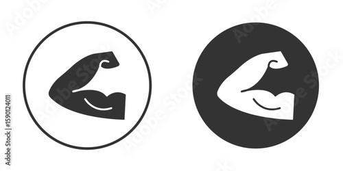 Arm icon vector graphics in black and white color