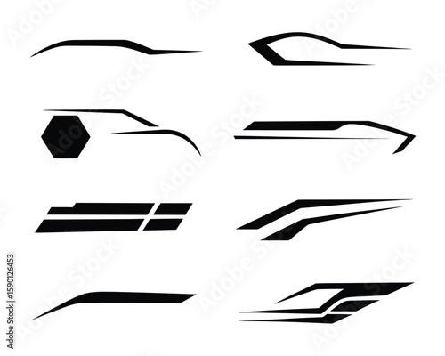 Auto styling shapes modern curves and geometric motion