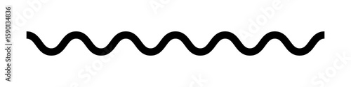 Simple black wavy line graphic isolated on transparent background