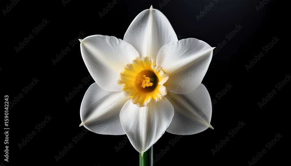 Fototapeta premium white daffodil flower on black background