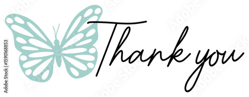 Thank You | Butterfly Thanks Artwork | Vector Illustration