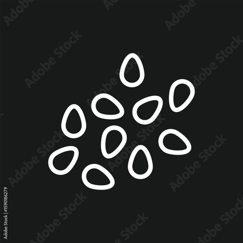 Sesame Seeds Icon for Tahini, Baking, and Middle Eastern and Asian Cuisine Toppings