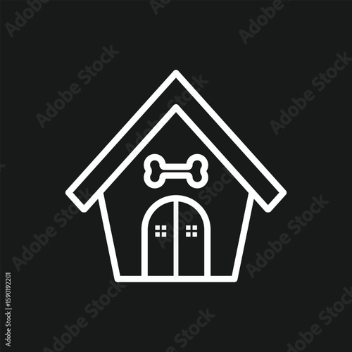 Doghouse and Pet Kennel Icon for Dog Boarding, Animal Shelter, and Canine Care Services