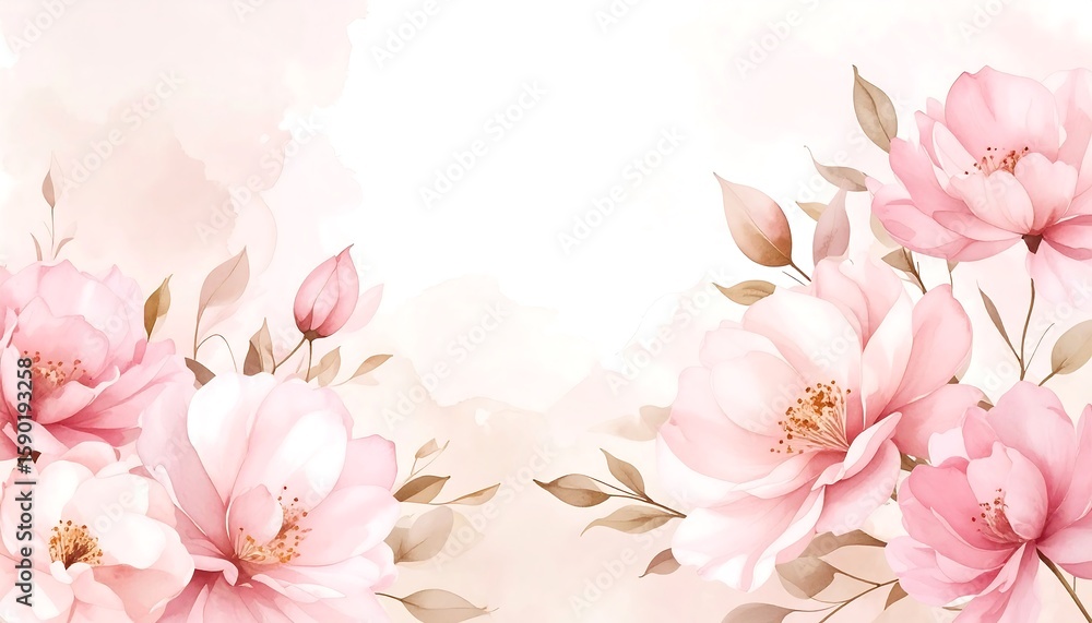 Naklejka premium Delicate floral design with soft pastel colors