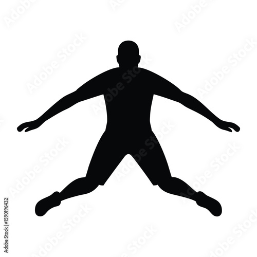 Footballer Sliding Tackle Silhouette – Dynamic Soccer Pose Vector | Defensive Action Illustration
