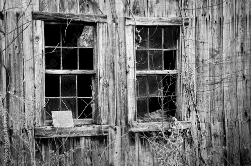 old broken window