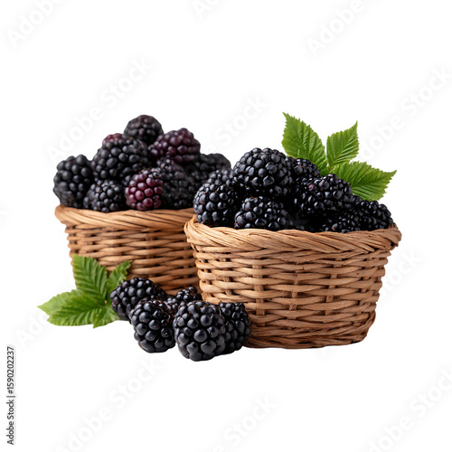 Wallpaper Mural Blackberries three arrangements two in baskets one loose. isolated on white background or transparent background png cut out 45242740 2 Torontodigital.ca