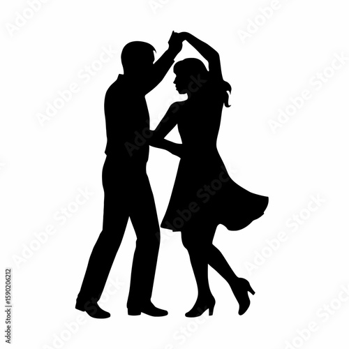Dancing Couple Silhouette in Motion