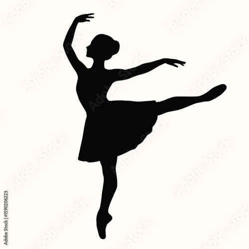Ballet Dancer Silhouette in Graceful Pose