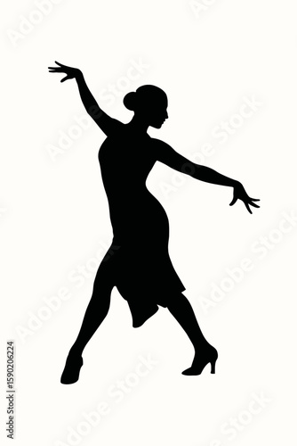Dancer Silhouette in Elegant Pose