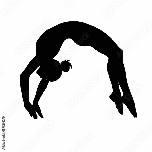 Dynamic Silhouette of a Gymnast in Motion