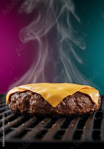 Smash Burger on the Grill – Close-Up