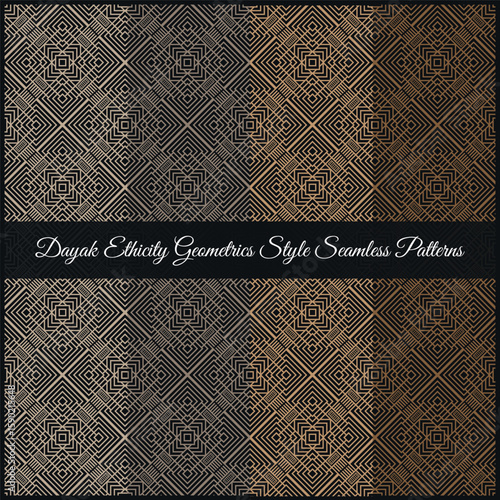 Dayak Ethicity Geometrics Style Seamless Patterns