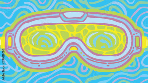 abstract colorful background of swimming goggles 