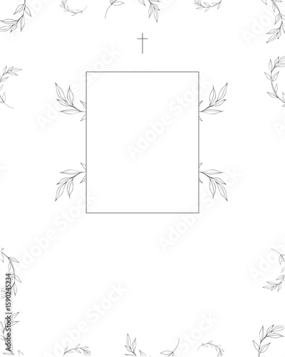 Modern Obituary Card Template. Printable Funeral Vector Design