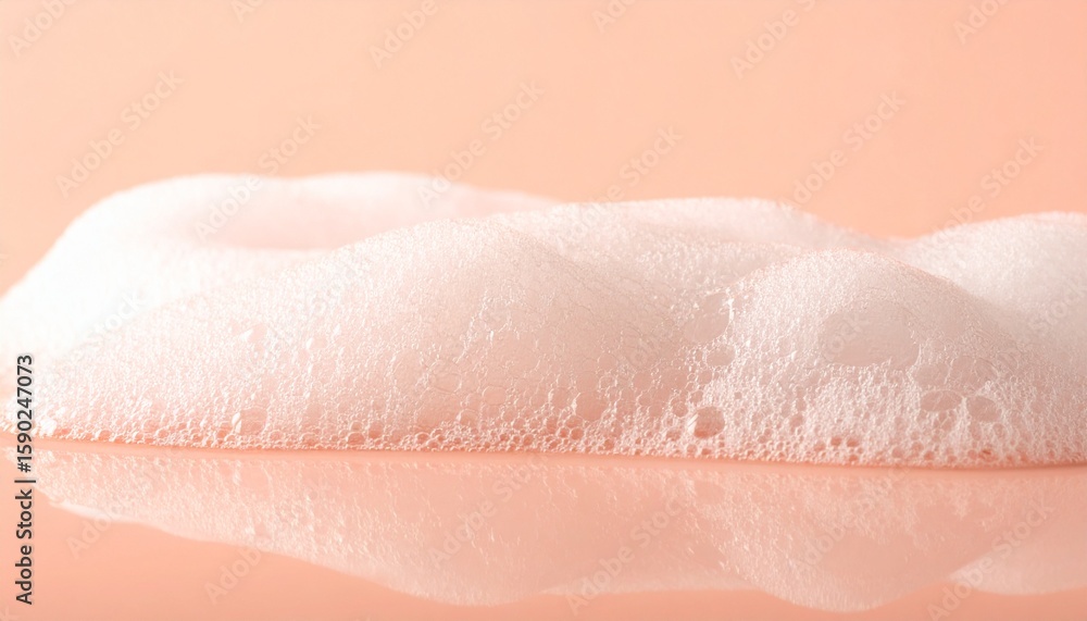 Fototapeta premium Close-up of white foamy soap bubbles on a reflective surface