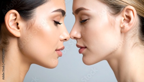 Wallpaper Mural Two women with perfect skin facing each other Torontodigital.ca