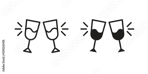 Wine toast icon vector design. set web icons