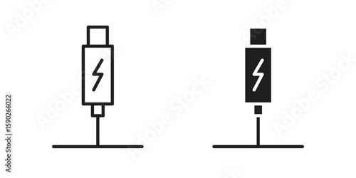 USB type c icon vector design. set web icons