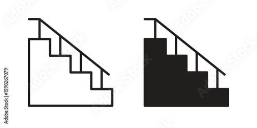 Stairs icon vector design. set web icons
