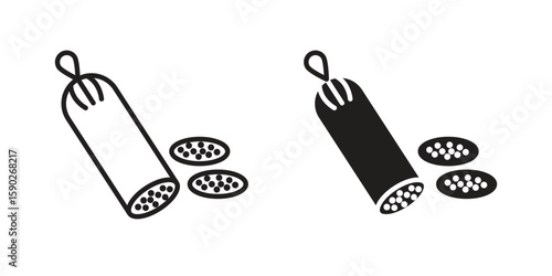 Salami icon vector design. set web icons