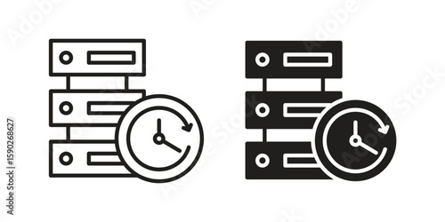 Real time data icon vector design. set web icons