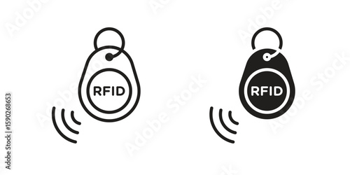 RFID key tag icon vector design. set web icons