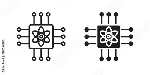 Quantum computing icon vector design. set web icons