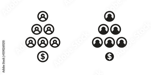 Ponzi scheme icon vector design. set web icons