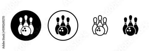 Bowling icon logo design. bowling ball and pin sign and symbol.