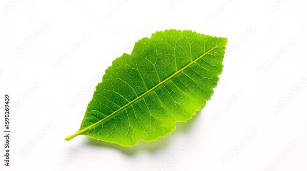 Fototapeta premium green leaf isolated on white