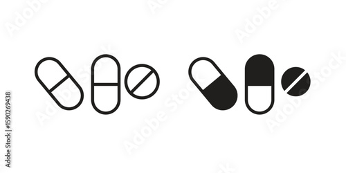 Pills icon vector design. set web icons